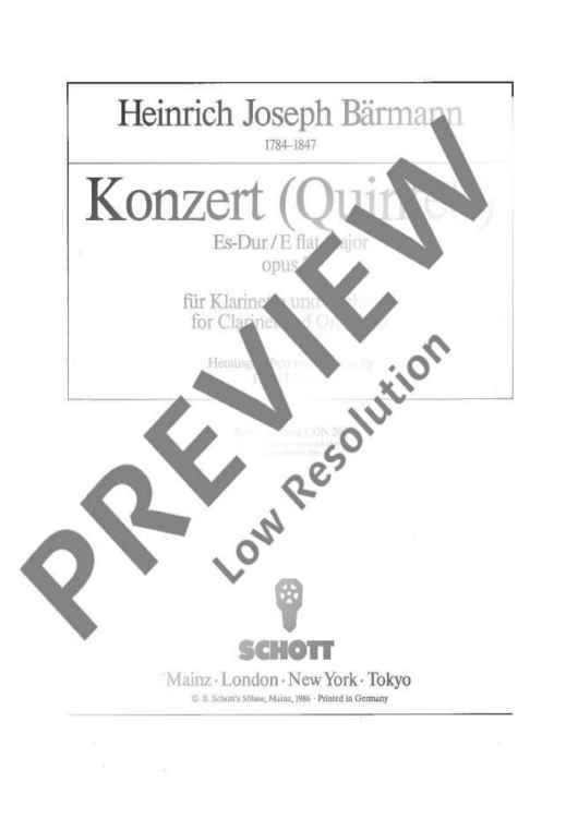 Concerto (Quintett) Eb major - Score