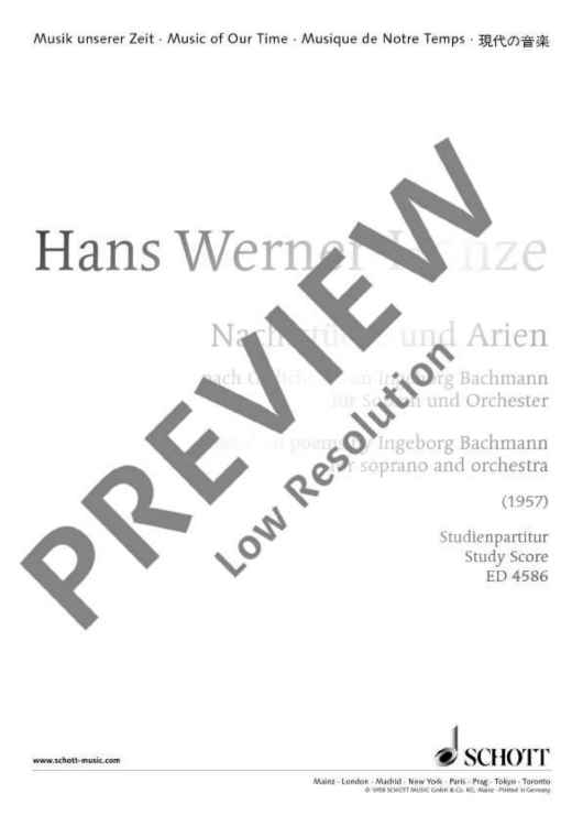 Nachtstücke und Arien - Full Score