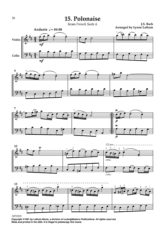 Polonaise from French Suite 6