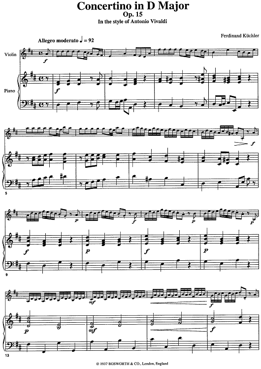 Concertino in D Major, Op. 15