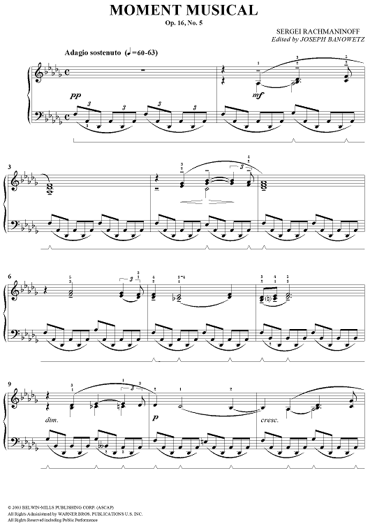 Moment Musical, Op. 16, No. 5