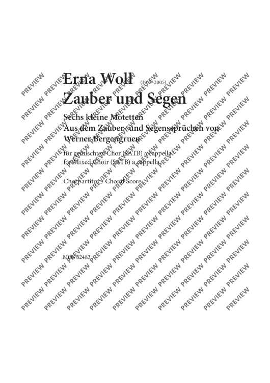 Magic and blessing - Choral Score