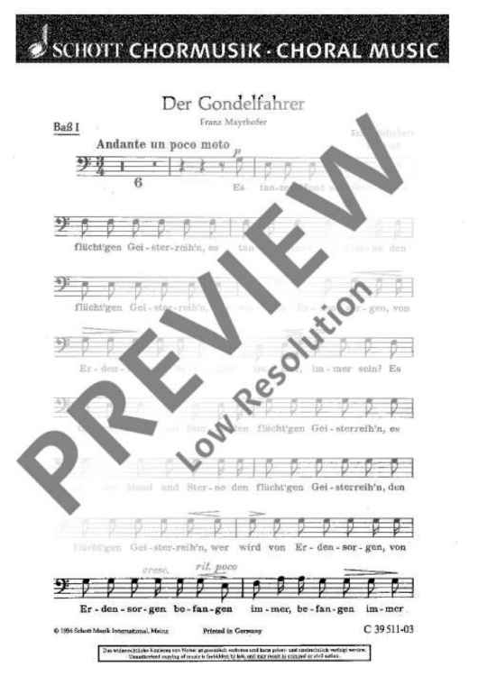 Der Gondelfahrer - Bass I