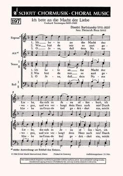 Ich bete an die Macht der Liebe - Choral Score
