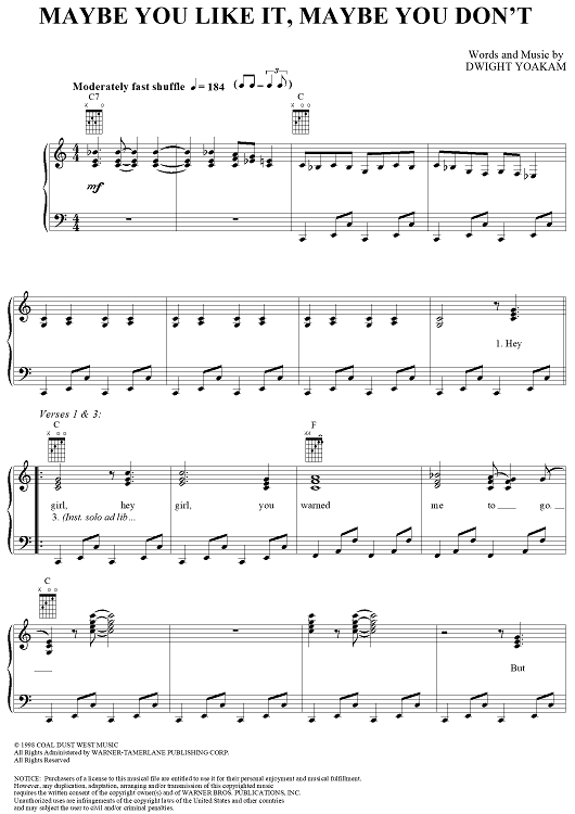 Maybe You Like It, Maybe You Don't