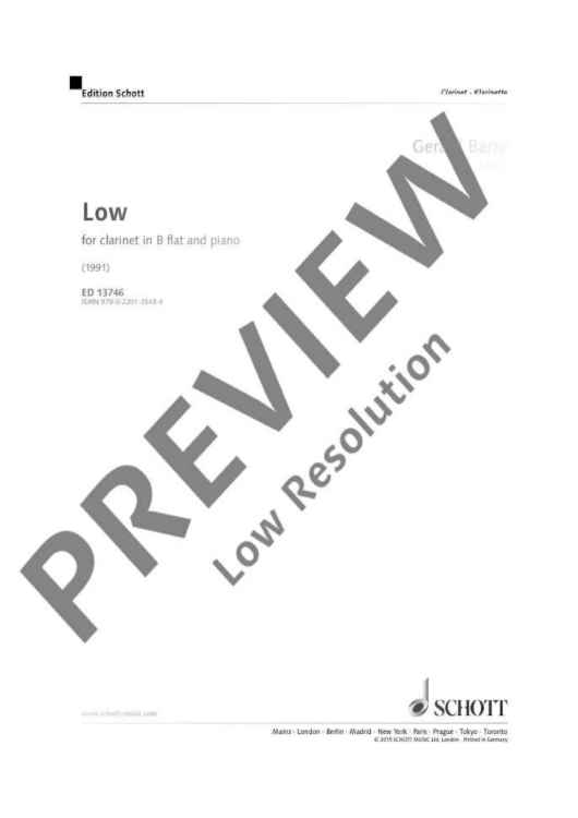 Low - Score and Parts