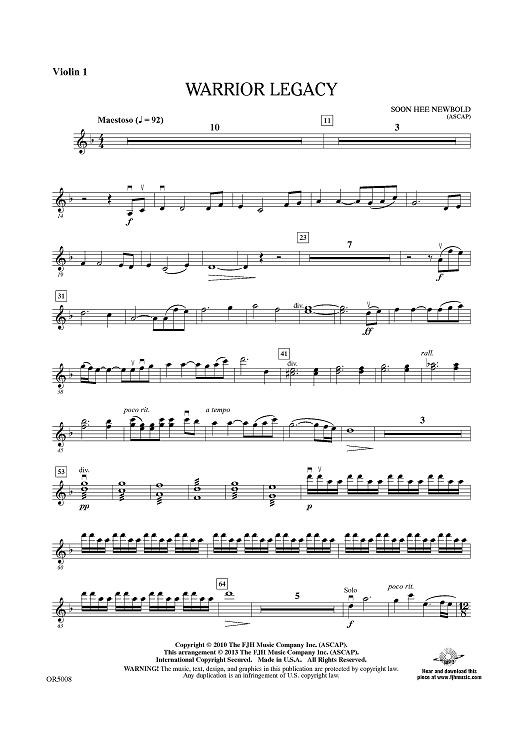 Warrior Legacy - Violin 1