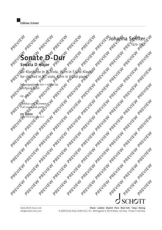 Sonata D Major - Score and Parts