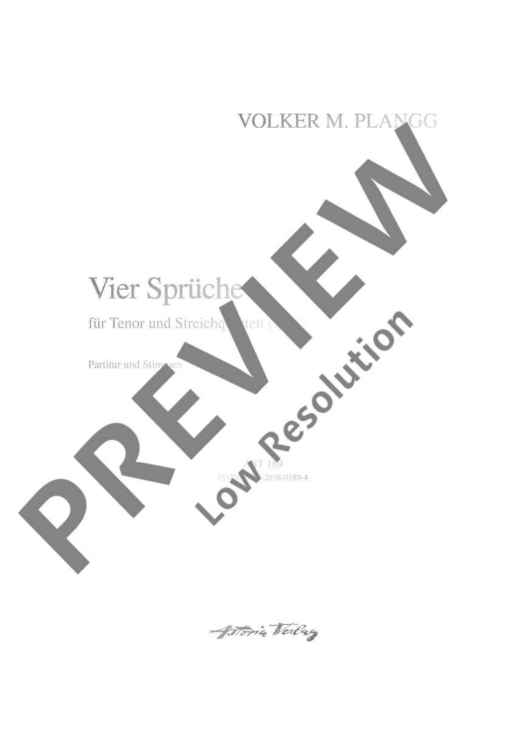 Vier Sprüche - Score and Parts