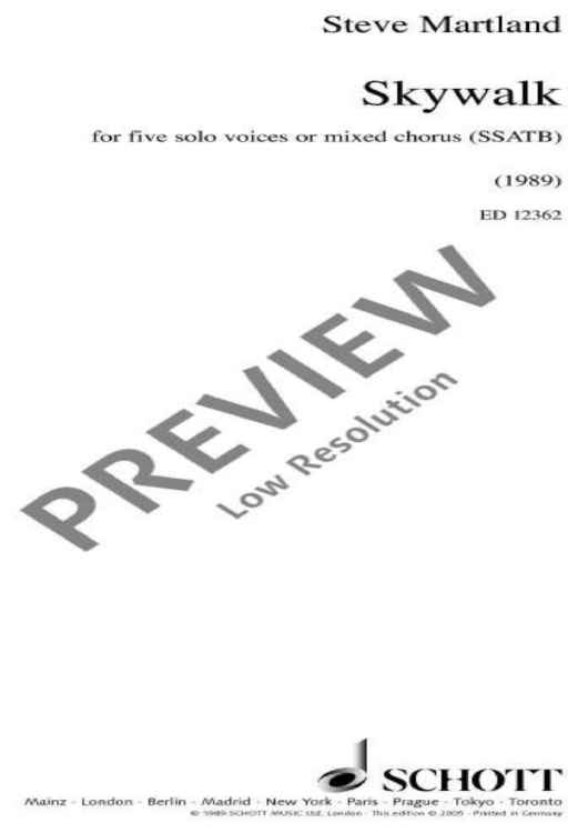 Skywalk - Choral Score