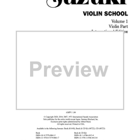 Suzuki Violin School, Volume 1 - Violin Part