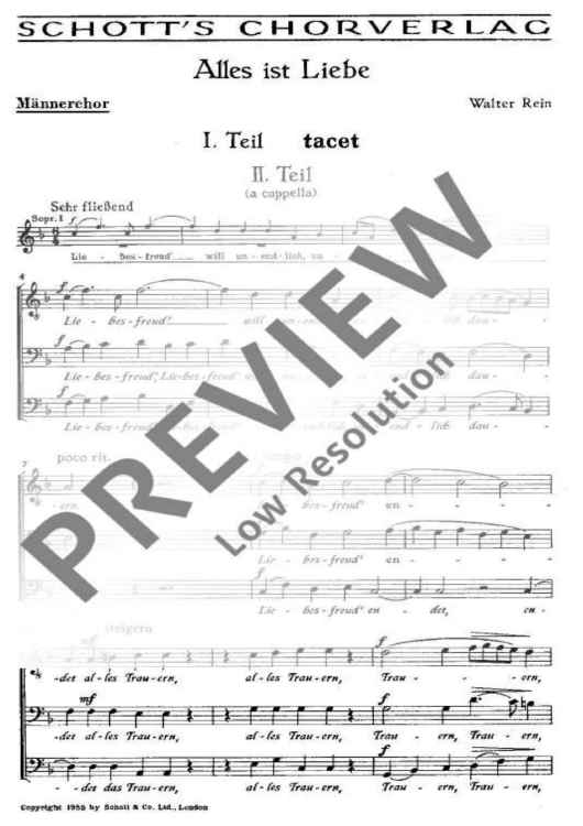Alles ist Liebe - Choral Score
