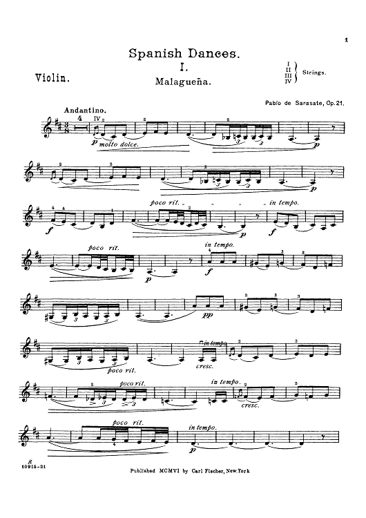 Malagueña - from Spanish Dances Op. 21