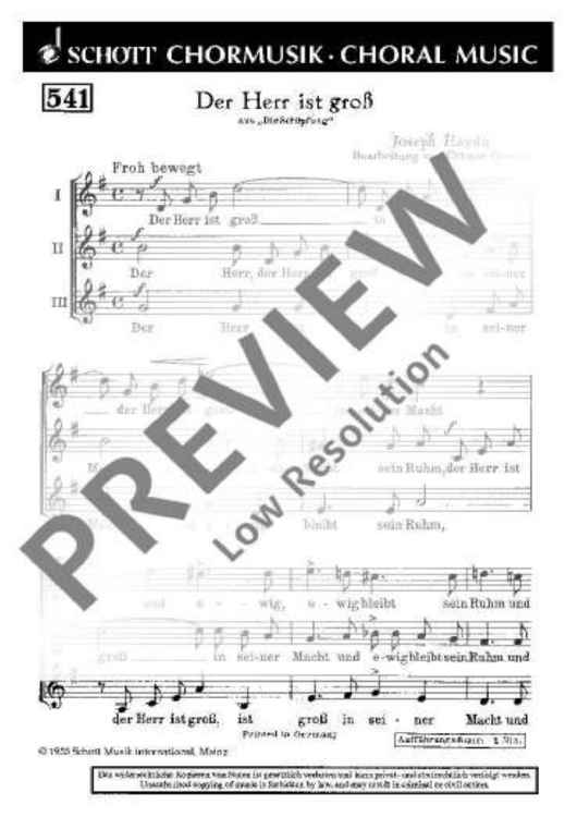 Der Herr ist groß in seiner Macht - Choral Score