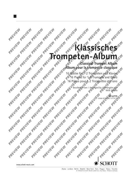 Classical Trumpet Album - Score and Parts