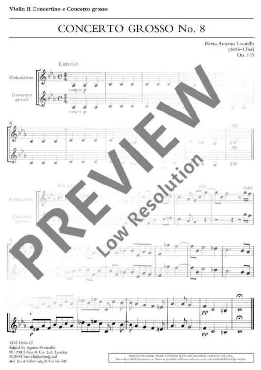 Concerto Grosso in F minor - Violin II