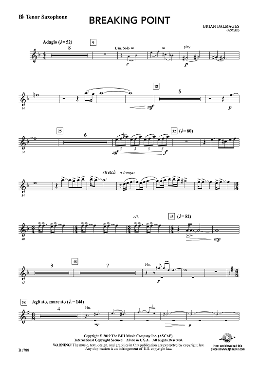 Breaking Point - Bb Tenor Saxophone
