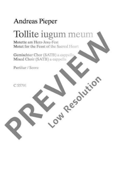 Tollite iugum meum - Choral Score