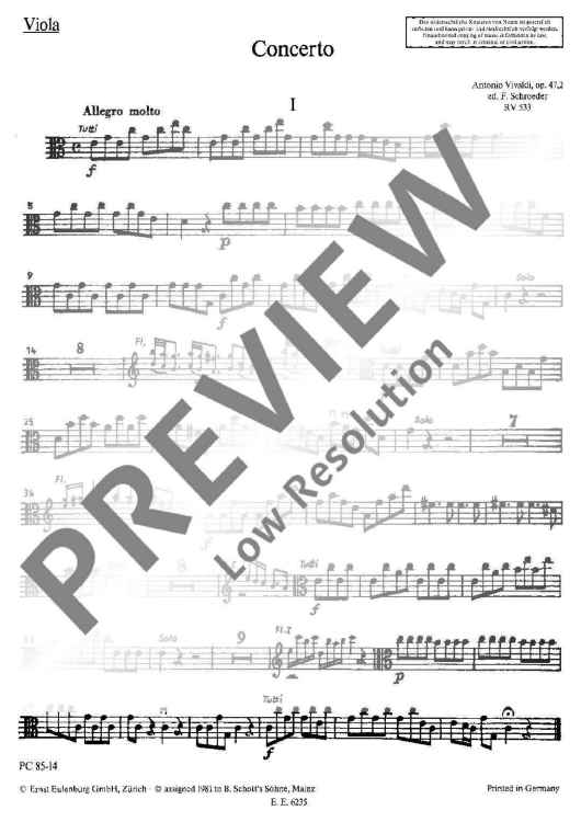 Concerto grosso C Major - Viola