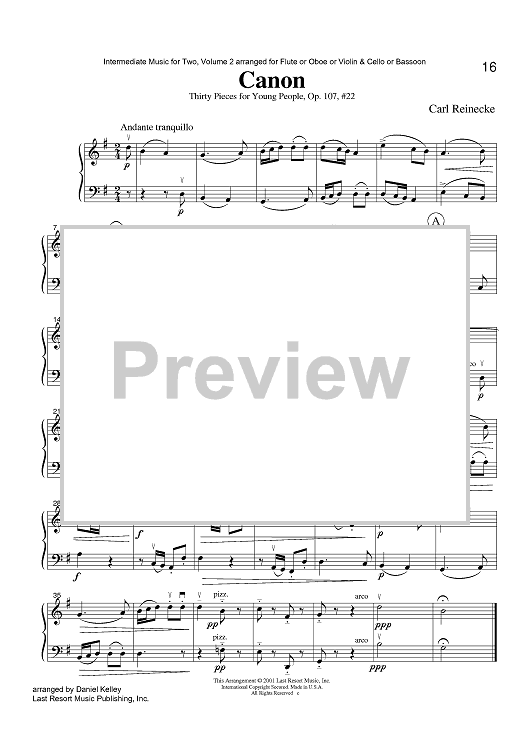 Canon - Thirty Pieces for Young People, Op. 107, #22