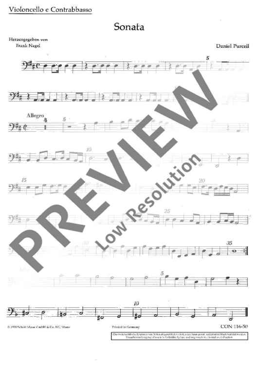 Sonata D Major - Violoncello/double Bass