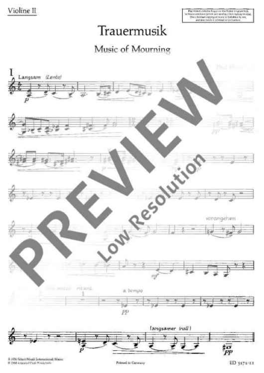Trauermusik - Violin II