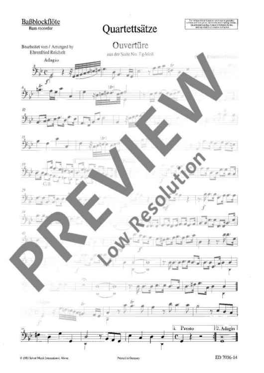 Quartet movements - Bass Recorder