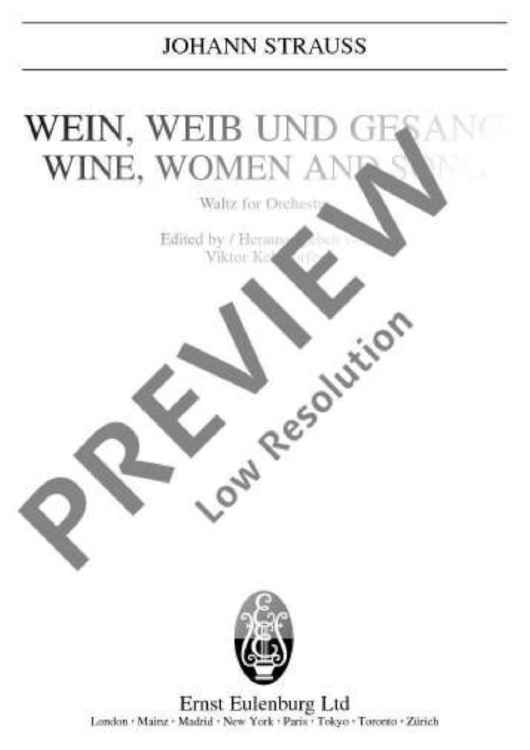 Wine, Women and Song - Full Score