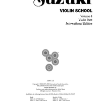 Suzuki Violin School, Volume 4 - Violin Part
