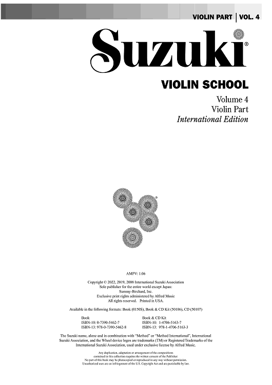 Suzuki Violin School, Volume 4 - Violin Part