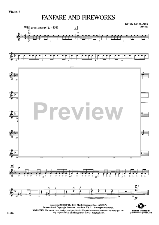 Fanfare and Fireworks - Violin 2
