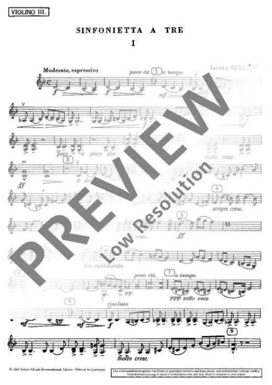 Sinfonietta a tre - Violin Iii