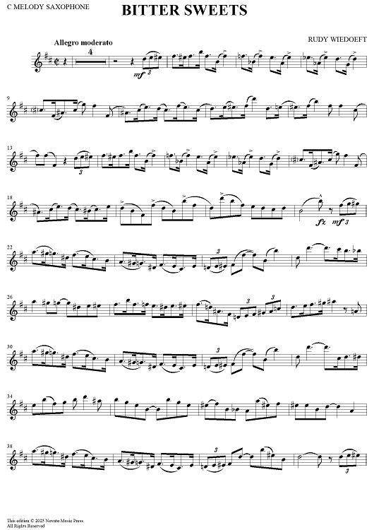 Bitter Sweets - C Melody Saxophone