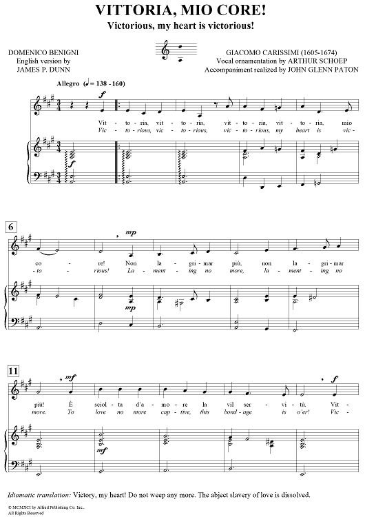 Vittoria, Mio Core! (Victorious, my heart is victorious!)