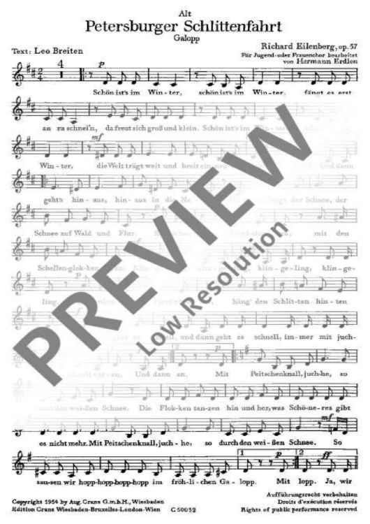 Petersburger Schlittenfahrt - Alto