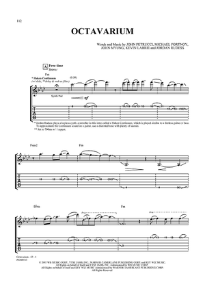 輸入楽譜 DREAM THEATER OCTAVARIUM ギタータブ譜集 Octavarium