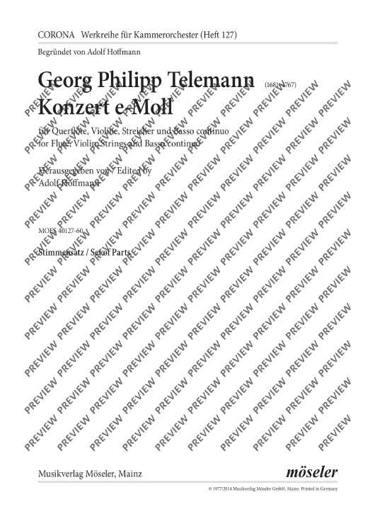 Concerto E Minor - Set of Parts