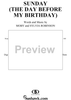 Sunday (The Day Before My Birthday)