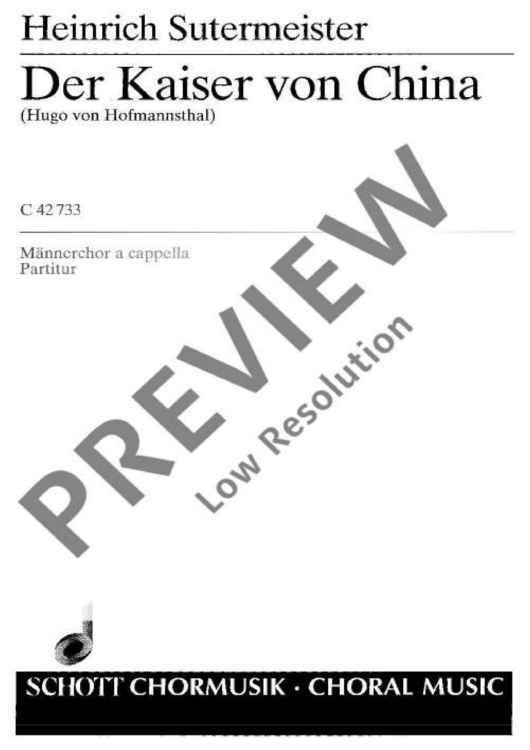 Der Kaiser von China - Choral Score