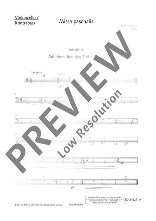 Missa paschalis - Cello/double Bass