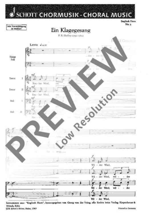 Englisch Horn - Choral Score