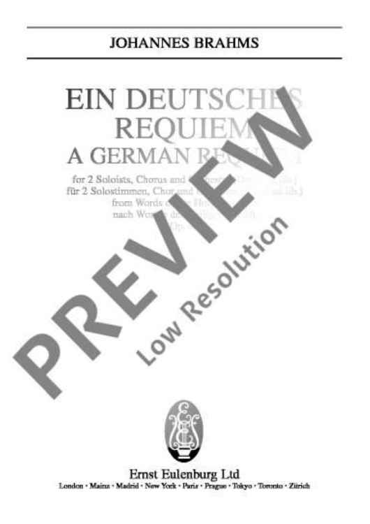 A German Requiem - Full Score