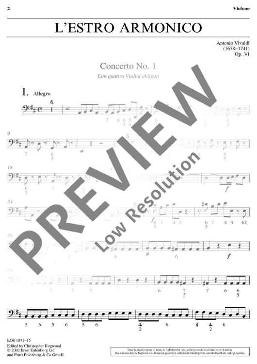 L'estro Armonico - Double Bass