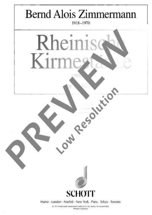 Rheinische Kirmestänze - Score