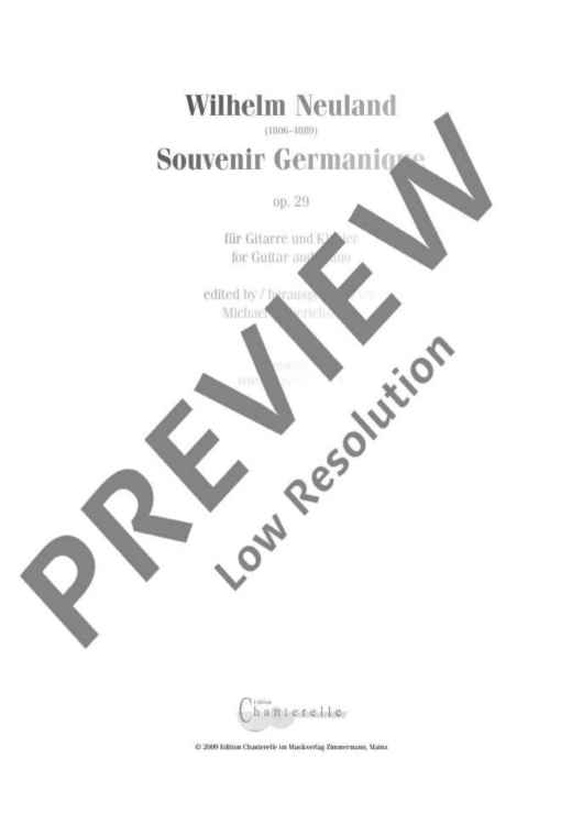 Souvenir Germanique - Score and Parts