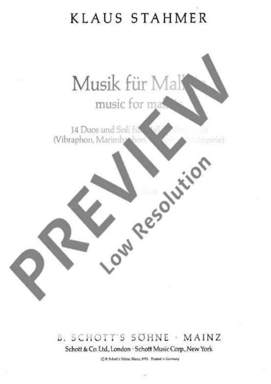 Musik für Mallets - Performing Score