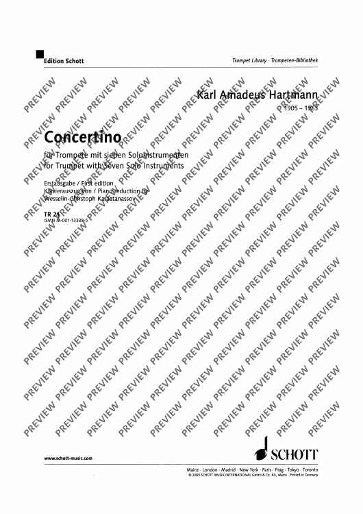 Concertino - Piano Score and Solo Part
