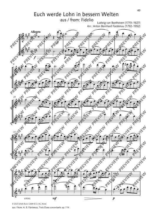 Euch werde Lohn in bessern Welten - Performing Score