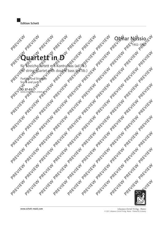 Quartet in D - Score and Parts