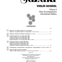Suzuki Violin School, Volume 8 - Piano Accompaniment
